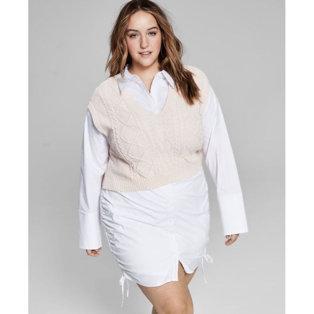 And Now This Now This Trendy Plus Size Sweater Vest